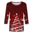 thumbnail image 5 of Christmas Shirts for Women Plus Size Casual Print Round Neck Short Sleeves Shirt Lightweight Outfits Pullover Blouses for Holiday S-5XL, 5 of 6