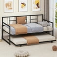 thumbnail image 7 of Dextrus Twin Daybed Adjustable Height Sofa Bed Couch, No Box Spring Needed, Black, 7 of 7