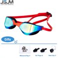 thumbnail image 1 of JSJM Lunettes de Natation Professionnelles Anti-Buée HD Protection UV Hommes Femmes Ajustables en Silicone Rouge, 1 of 6