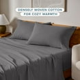 thumbnail image 3 of Bare Home Flannel Pillowcase Set - 100% Flannel Cotton - Double Brushed - Standard Set of 2, Gray, 3 of 8