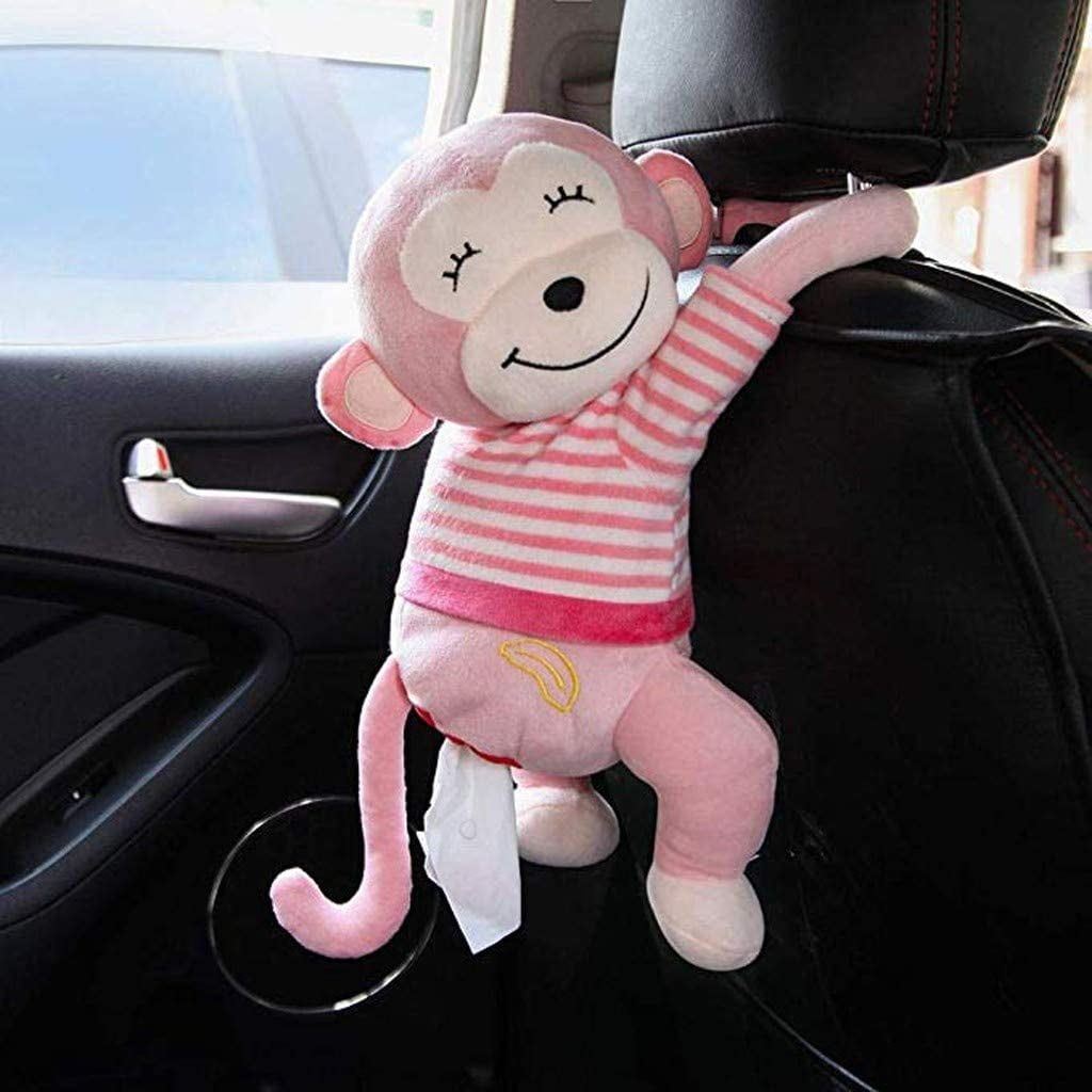 Creative Cartoon Tissue Animal Monkey Car Hanging Paper Napkin Box Cute Holder 
