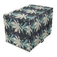 thumbnail image 1 of Botanical Dog Crate Cover, Tropical Leaves Repetitive Lines Pointy Petals, Easy to Use Pet Kennel Cover Small Dogs Puppies Kittens, 7 Sizes, Cadet Blue Dark Indigo, by Ambesonne, 1 of 1