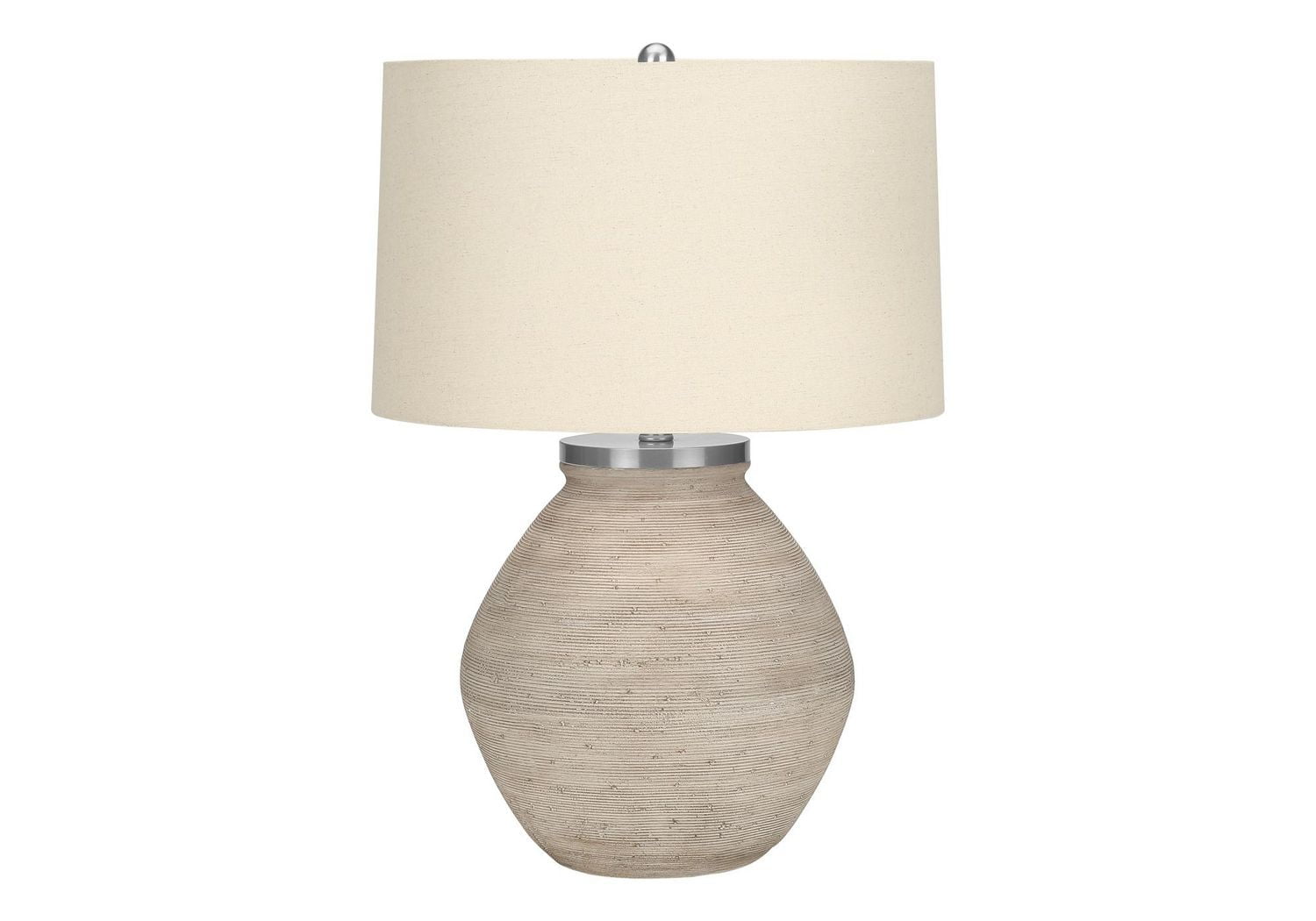 Monarch Specialties Lighting, 25"h, Table Lamp, Cream Concrete, Beige Shade, Contemporary