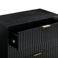 thumbnail image 5 of Nathan James Jasper 3 Drawer Dresser, Bohemian Fluted Dresser, Solid Wood Dresser for Nursery, Small Dresser for Bedroom, Black Oak, 5 of 6