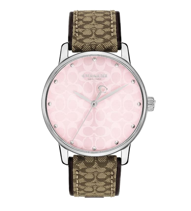 New Coach Grand Women\'s Pink Dial Silver Bracelet Band Gift Set 14000088 COACH 14000088 Grand Pink Logo Dial Silver Bracelet Band  main image 4
