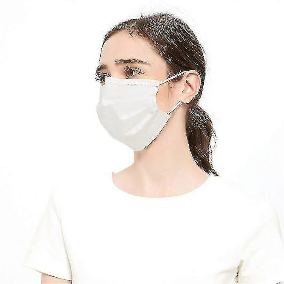 100pcs Disposable Mask Non Medical Surgical3 Ply Earloop Face Masks(white)