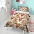 thumbnail image 4 of Flower and Highland Cow Duvet Cover and Pillowcase Set for Single Bedding, Bedroom Accessories for Kids Teens, 4 of 5
