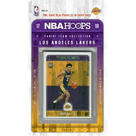 Factory Team Ball Los Angeles Lakers 2017 2018 Hoops Basketball Factory Sealed 11 Card NBA Licensed Team Set with Lonzo Ball Rookie Card Plus ()