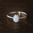 thumbnail image 3 of 925 Silver White Opal Sterling Silver Ring, Genuine Fire Opal Ring, promise Engagement Ring, October Birthstone Ring, Stackable ring, gift for women, 3 of 3