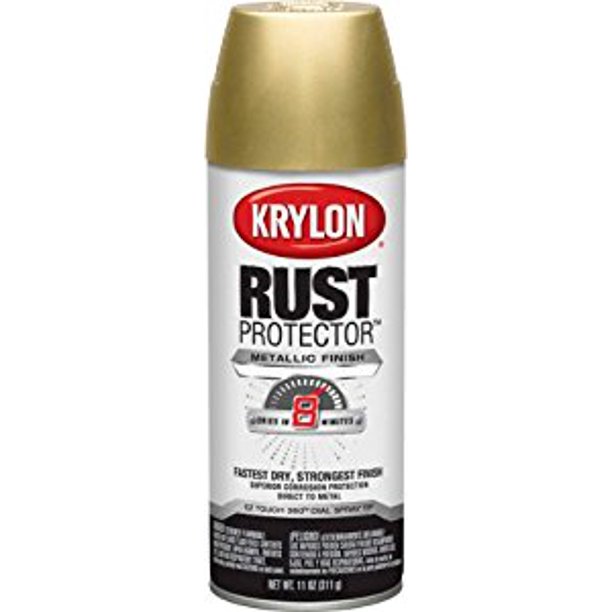 Krylon Rust Protector Metallic Finish Spray Paint, Gold, 12 Oz