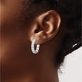 thumbnail image 4 of Sterling Silver Rhodium-Plated Cz In And Out Hinged Hoop Earrings (19 X 20) Made Indonesia qe7974, 4 of 6