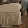 thumbnail image 3 of VHC Brands Farmhouse Star Ticking Striped Cotton Primitive Split Corners Gathered Queen Bed Skirt, Charcoal Black, 3 of 6