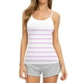 thumbnail image 2 of ZQGJB Summer Sleeveless Spaghetti Strap Tank Tops for Women Dressy Casual Striped Color Block Print Camisole Vest Loose Fit Tunic Blouse Purple M, 2 of 6