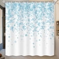 thumbnail image 4 of Christmas Shower Curtain for Bathroom, Falling Snowflake Decor Winter Holiday Cloth Fabric Shower Curtains Set with Hooks, (72x72 Inches, Blue White), 4 of 6