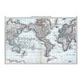 thumbnail image 2 of Rand McNally 24x18 Gold Ornate Wood Framed with Double Matting Museum Art Print Titled - World - Rand McNally, 2 of 4
