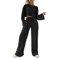 thumbnail image 1 of Ensemble Assorti Deux Pièces pour Femmes Col Rond Ourlet Fendu Tee et Pantalon Survêtement, 1 of 5