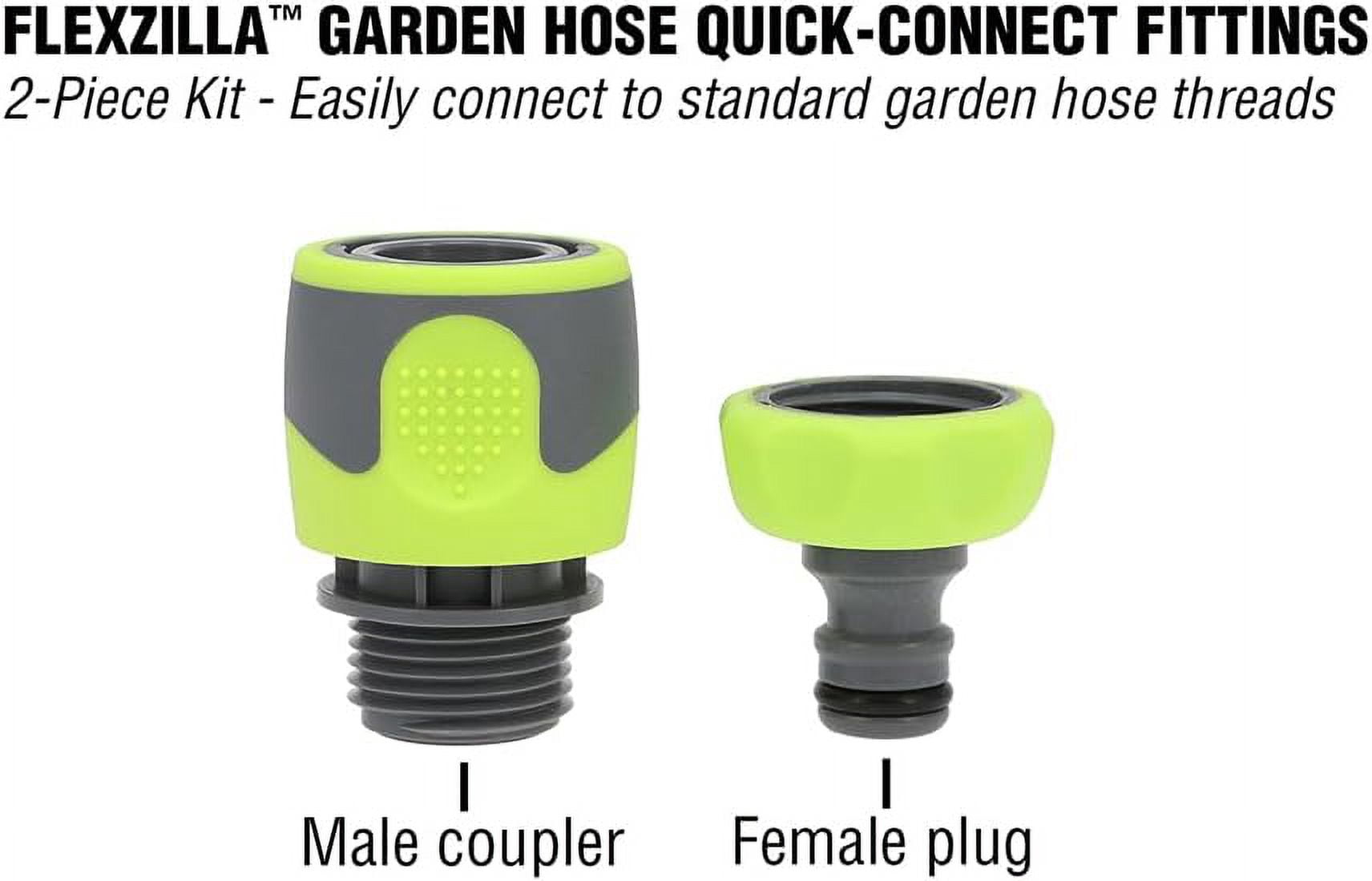Flexzilla HFZGAK11 Garden Hose Quick-Connect Fittings, 2-Piece Coupler & Plug Kit, ZillaGreen
