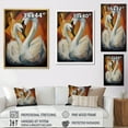 thumbnail image 4 of Designart "Melodic Swan Geometric Rhapsody I" Animals Swans Floater Framed Canvas Art Print, 4 of 5