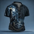 thumbnail image 5 of KHONTS Boys Viking Lace up V-Neck T Shirts Short Sleeve 3D Printed Tees,Size 2-13 Years 10-Blue 160, 5 of 5