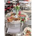 thumbnail image 4 of Outdoor Tablecloth with Umbrella Hole and Zipper, Christmas Pine Round Table Cloth 54 Inch Waterproof Tablecloth, Candy Cane Sage Leaves Retro Beige Picnic Table Cover for Patio Camping, 4 of 7