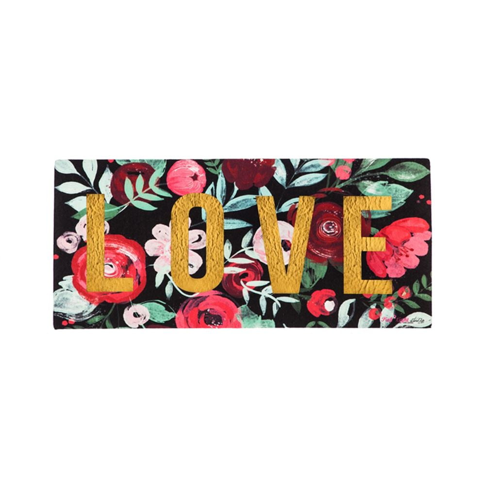 Evergreen Sassafras Switch Mat LOVE Floral, Interchangeable Outdoor