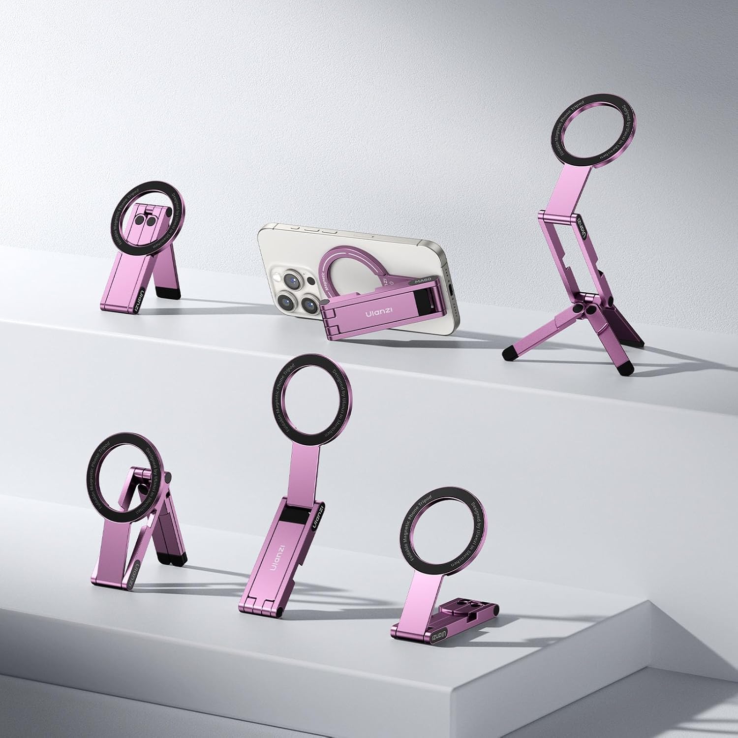 ULANZI MA60 Magnetic Phone Tripod Stand Aluminium Smartphone Mini Tripod Pocket Pink