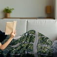 thumbnail image 3 of Fence Soft Flannel Fleece Blanket, Iron Gate with Leaves Garden Background of an House Entrance Property Picture, Cozy Plush for Indoor and Outdoor Use, 50" x 60", Grey Olive Green, by Ambesonne, 3 of 5