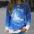 thumbnail image 2 of Pull de Noël pour Femmes à Manches Longues Fermeture Blouse Imprimée Graphique Mode Chandail en Molleton Mi-Long Veste Col Rond Cardigan d'Hiver Chandail à Capuchon Doux, 2 of 7