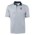 thumbnail image 2 of Men's Cutter & Buck Navy/White Cleveland Guardians Virtue Eco Pique Micro Stripe Recycled Big & Tall Polo, 2 of 3