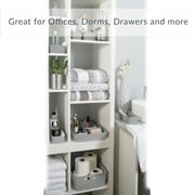 Simplify 6 Pack Multi-Sized Organizing Basket Plastic Storage Set in Grey