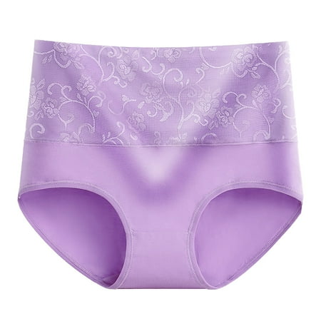 Briefs Comfortable Cotton High Waist Underwear Women Panties Women Underwear Seamless Plus Size No Show Panties for Women Pinky-a XL