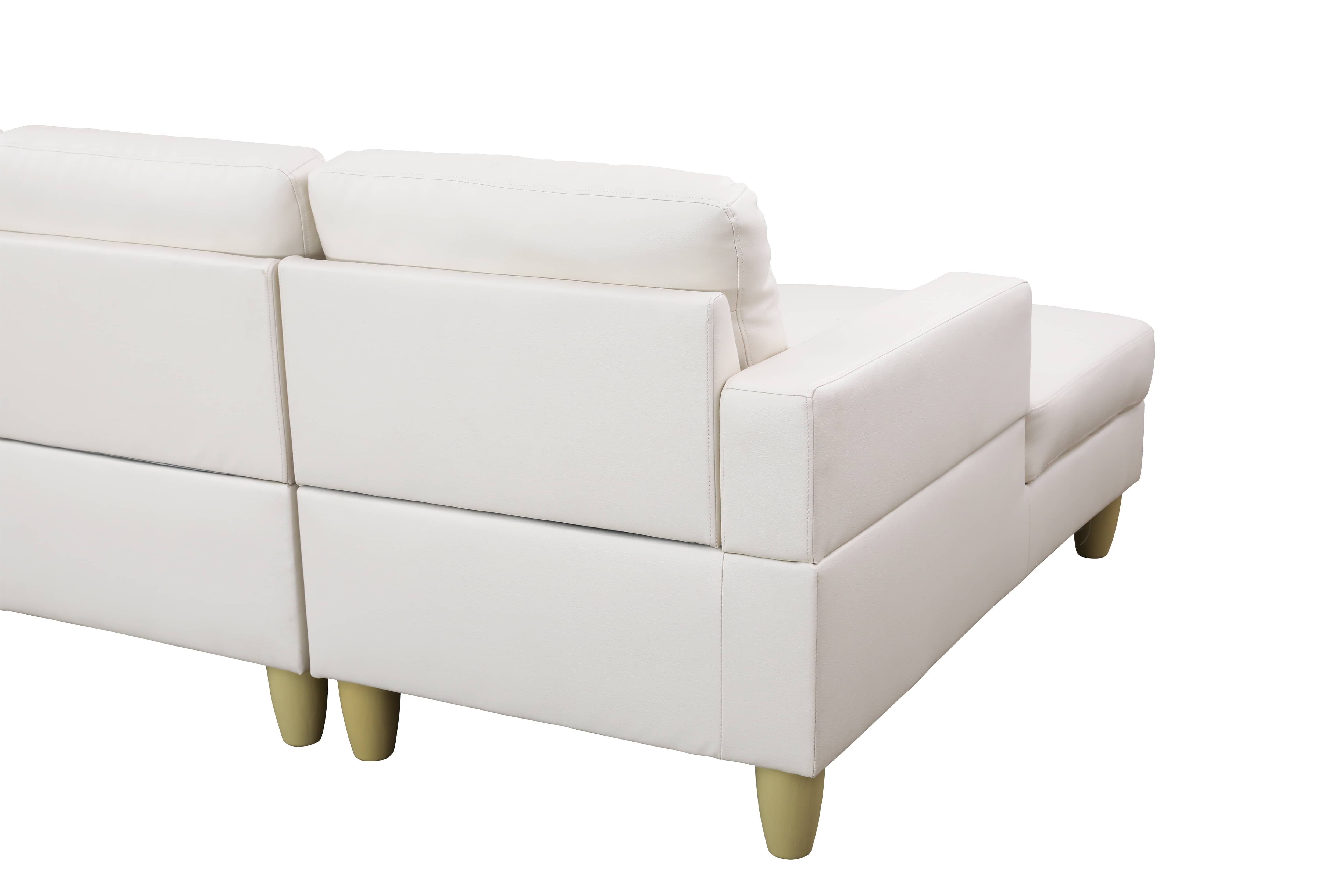 MAYEERTY Superior White Semi-PU Modern Adult Couch - Living Room Sofa Set