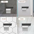 thumbnail image 4 of Portarrollos de papel higiénico de aluminio para montaje en pared (perforado/no perforado), portarrollos con estantes espaciosos, portarrollos de papel higiénico de pared para baños y, 4 of 5