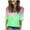 Green, variant on Hvot&aat Women's Fashion Tie Dye Gradient Printing Tees V-Neck Casual Short Sleeve Loose Tops Trending T Shirts