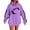 Purple, variant on GTEYOIJN Ladies' Hooded Sweatshirt Women Zip Up Hoodie Football Sweatshirt Women Graphic Print Long Sleeve Sweatshirt Casual Funny Pullover Tops