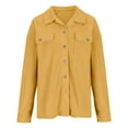 thumbnail image 5 of HAPIMO Shacket Jackets for Women Long Sleeve Button Down Solid Jacket Womens Lapel Bust Pocket Outwear Casual Comfy Girls Fall Fashion Tops Yellow M, 5 of 9