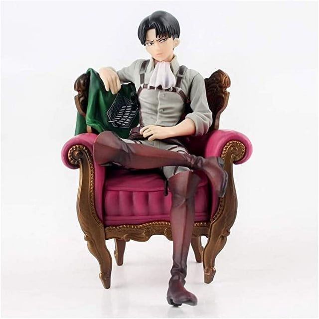 Anime Figure,Attack on Titan: Levi Ackerman Figure,Environmental PVC Collection Statue Model Decoration Exquisite Birthday Gift 15 cm/5.9 inches Action Figures Best Gift for Adult Kids Children Figur