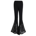thumbnail image 7 of Bell Bottom Flare Pants for Women - High Waisted Stretch Boho Wide Leg Hippie Palazzo Pants Lace Yoga Leggings, 7 of 7