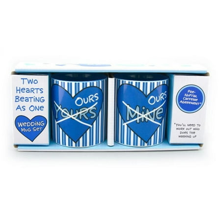 Two Hearts Beating - Shared Wedding Mug Set 16-ounce Coffee Mugs Wedding Gift