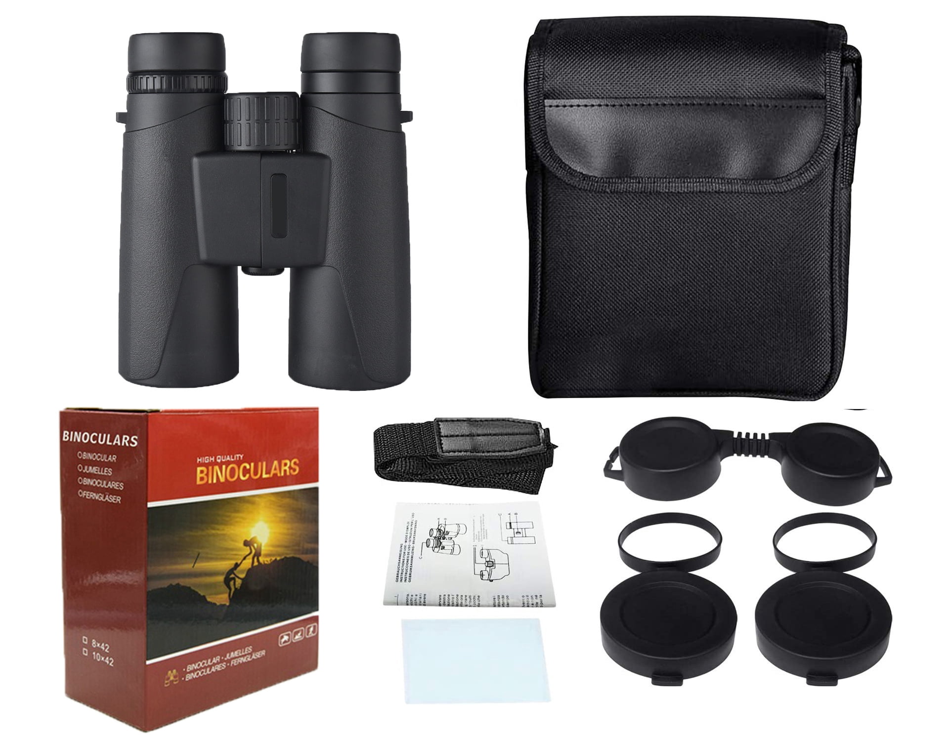 HOOTEK Binoculars for Adults, 10x42 Waterproof and Durable Binoculars with Multi-Coated Optics and Protective Rubber Armor, Binocular with Low Light Vision, Binoculars for Bird Watching, Hunting