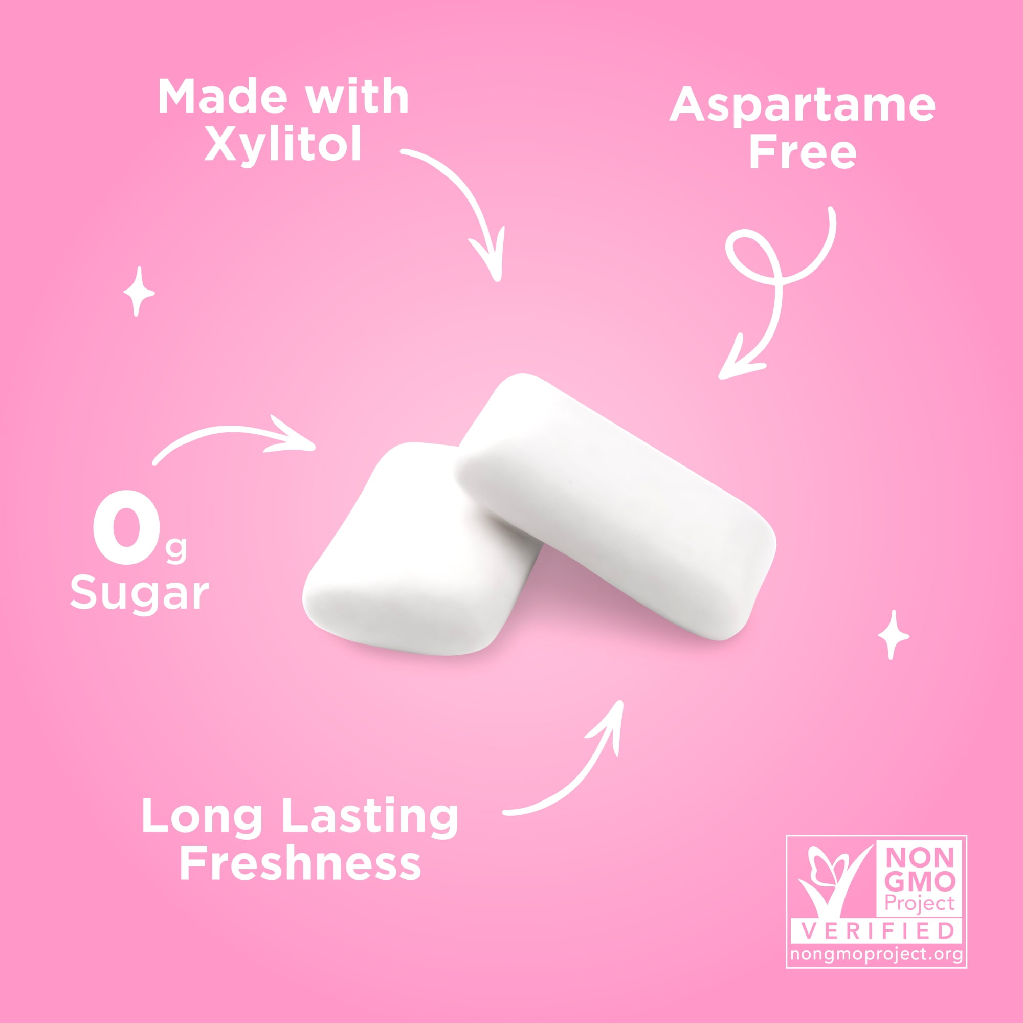 PUR Gum, Aspartame Free, Sugar Free & 100% Xylitol, Bubblegum Chewing Gum, 55 Pieces, Pack of 12