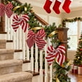 thumbnail image 6 of Christmas Ornament Wreath Bows Xmas Tree Topper Hanging Bows for Holiday Home Wall Outdoor Indoor Party Garland Crafts Decoration Christmas Bows Small Red Bow B 8.5in, 6 of 8