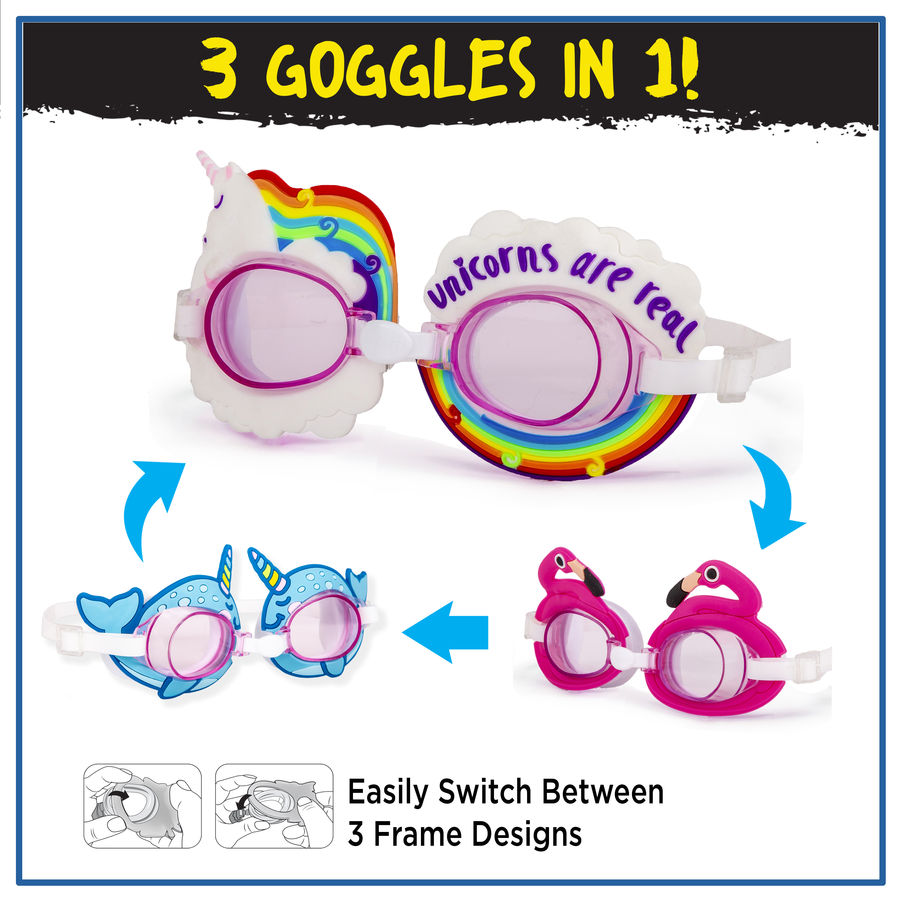 EyePop 3-in-1 Character Swim Goggle Set for Children photo 5