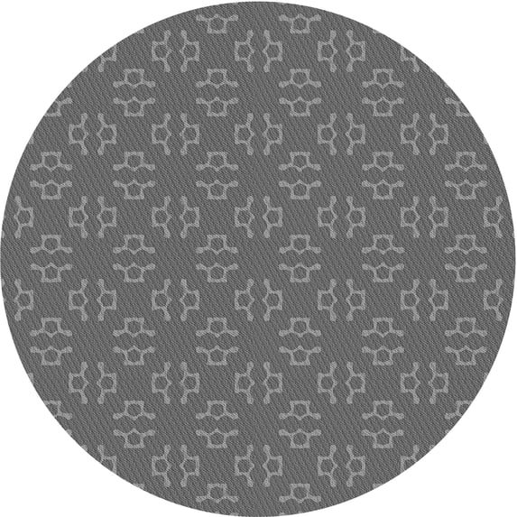Ahgly Company Indoor Round Patterned Battleship Gray Area Rugs, 3' Round