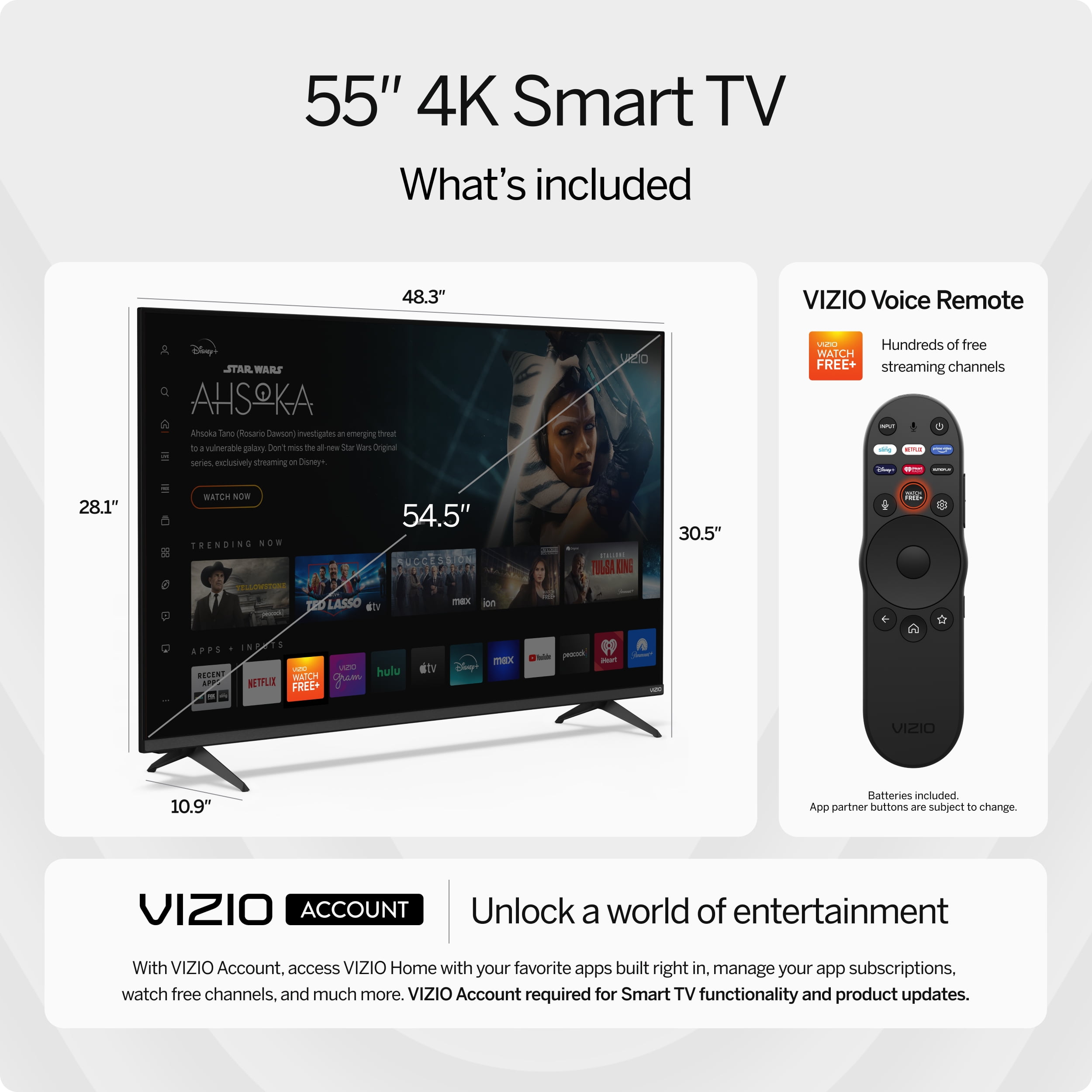 VIZIO 55? Clase 4K UHD LED HDR Smart TV (V4K55M-08) VIZIO 55? Clase 4K UHD LED HDR Smart TV (V4K55M-08)