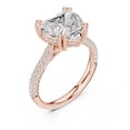thumbnail image 3 of OM Jewels Heart Cut 3ct Moissanite Women's Delicate Wedding Ring 14K Rose Gold Plated, 3 of 4