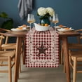 thumbnail image 2 of Farmhouse Table Runner - 72 Inch Long, Kitchen Dining Table Runner Dresser Scarves, Vintage Star Retro Rustic Checked Grid Lodge Farmhouse Decor for Coffee Tables Wedding Party Banquet, 2 of 8