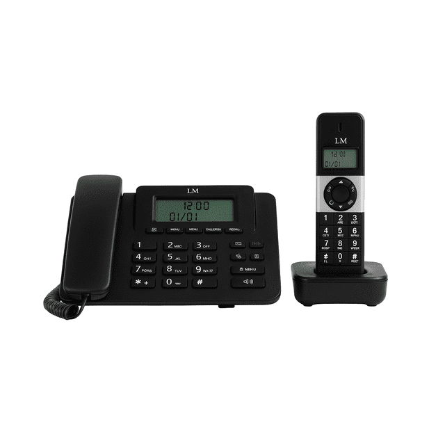 Teléfono De Escritorio E Inalámbrico LM-7502 Negro