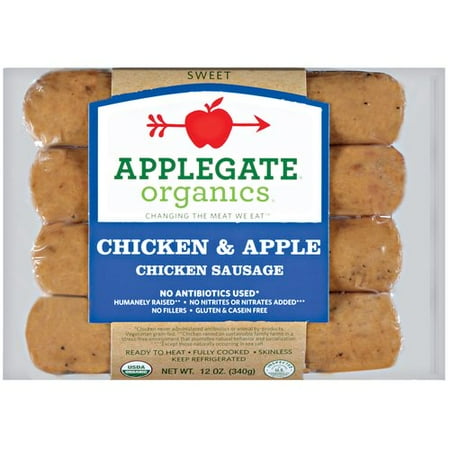 Applegate Farms Chicken & Apple Chicken Sausage, 4 count - Walmart.com