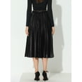 thumbnail image 4 of INSPIRE CHIC Jupe Midi Évasée Plissée en Velours à Taille Haute Élastique pour Femme, 4 of 6